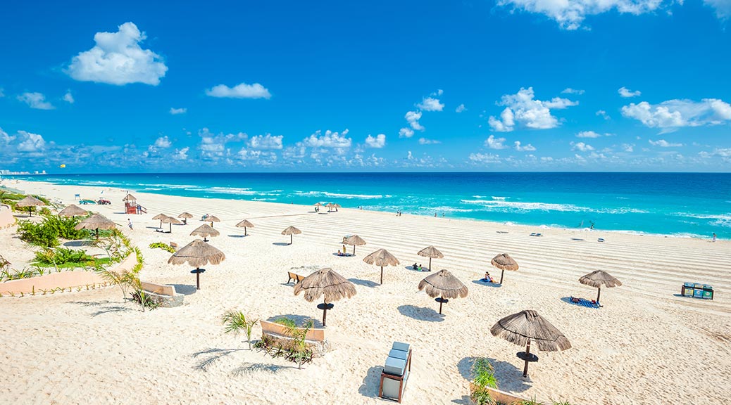 Cancun beach panorama, Mexico